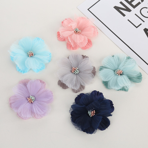 Korean Style Yarn Core Flower Ornaments Accessories New Tassel Flower Hair Accessories Accessories Manufacturer Headdress Accessories Material Wholesale