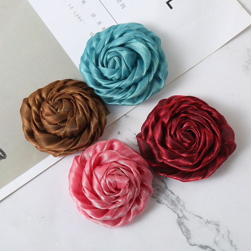 new korean yarn flower head accessories material korean yarn clothing flower accessories diy fabric decoration accessories wholesale