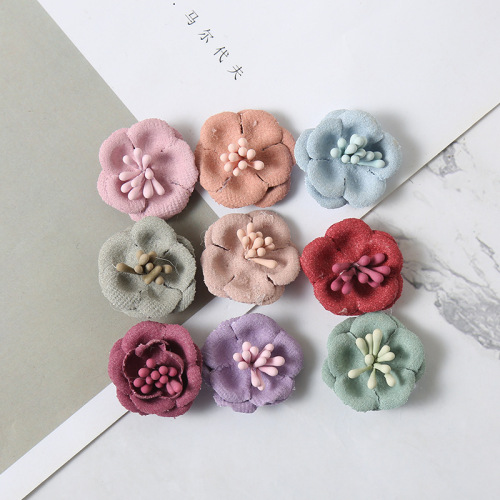 Korean Style DIY Microfiber Small Flower Factory Direct Sales Spot Microfiber Shaping New Clothing Headdress Small Flower Accessories