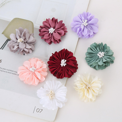 fabric flower flower diy decorative flower accessories factory direct sales clothing ornament flower accessories
