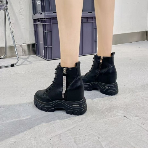 new inner height increasing ankle boots 779-16 women‘s casual shoes high-top