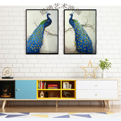 Hand-Painted Three-Dimensional Oil Painting Living Room Decoration Hanging Painting 