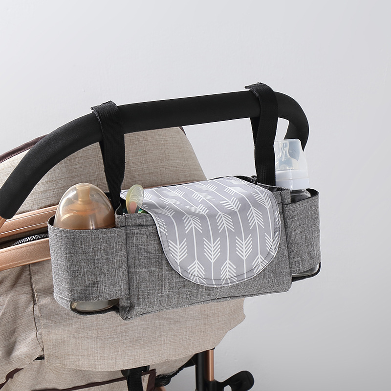Stroller Bag Buggy Bag Multi-Function Feeder Water Cup Holder Baby Carriage Hanging Bag Storage Bask