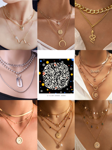 multi-layer european and american style necklace punk hip hop exaggerated thick chain necklace with sweater chain female retro easy matching 1