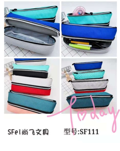 For Features Double Layer Zipper Internet Celebrity Same Style Pencil Case