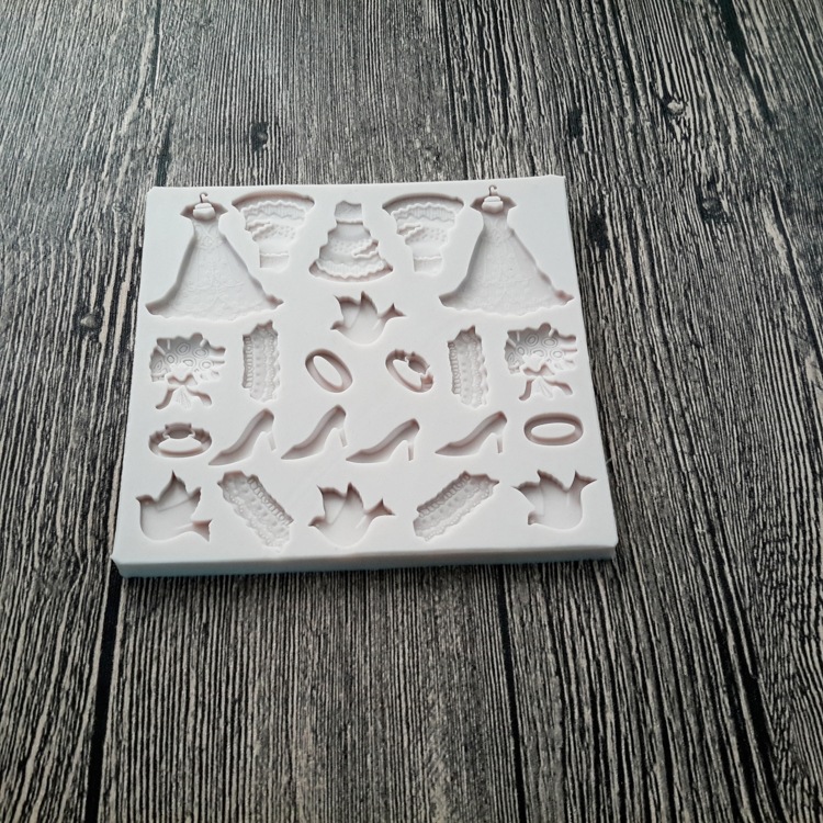 婚纱鞋子系硅胶翻糖模具 DIY巧克力硅胶模具 烘焙蛋糕硅胶模