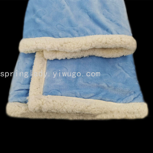 spring lady white wool lambswool double-layer thickened blanket baby blanket quilt lunch break air conditioning children blanket