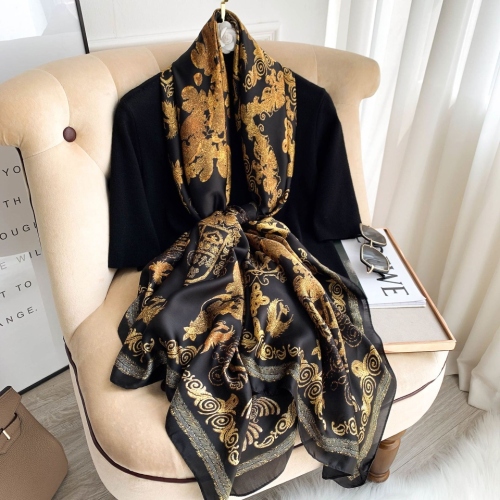 2021 autumn and winter new korean style silk scarf fashion early autumn decoration warm windproof scarf dual-use shawl long