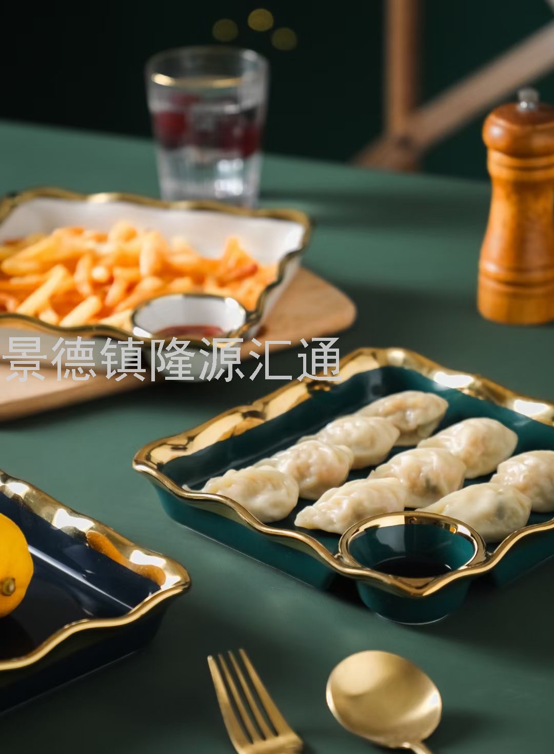 彩釉烤盘陶瓷碗餐具散件面碗陶瓷盘景德镇骨瓷勺子面杯