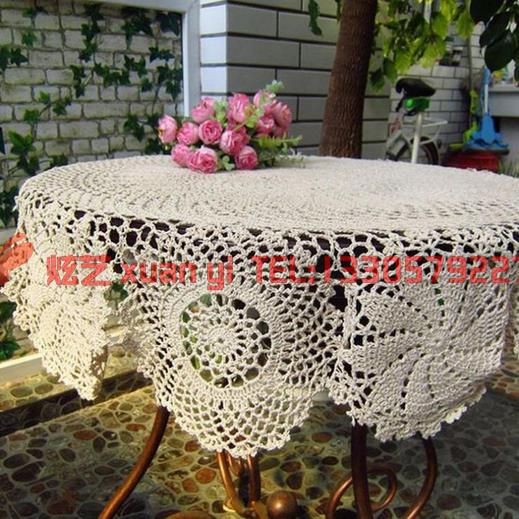 Cotton Crochet Tablecloth 棉钩针台布  丝带绣勾针台布桌布