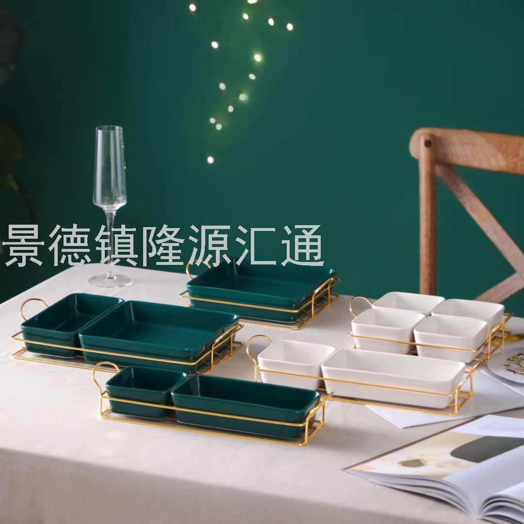 坚果盘彩釉烤盘陶瓷碗餐具散件面碗陶瓷盘景德镇面杯