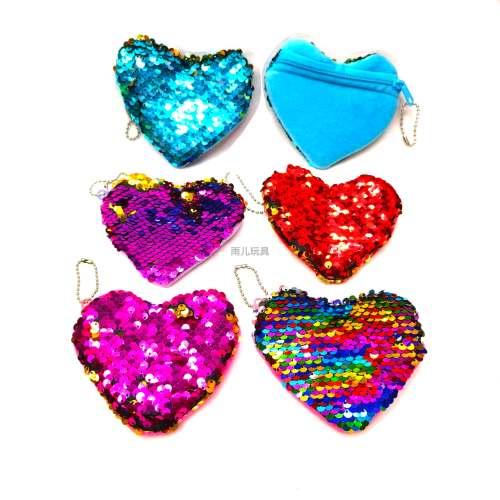plush sequined wallet valentine‘s day love wallet coin bag love sequined coin purse cartoon zipper small wallet