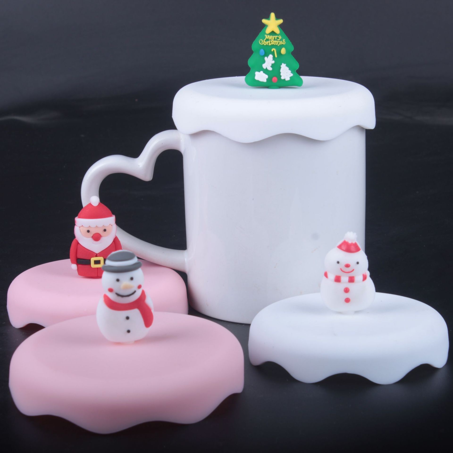 积雪盖子——网红耐热双层玻璃杯盖圣诞树情侣办公杯盖星愿杯杯盖