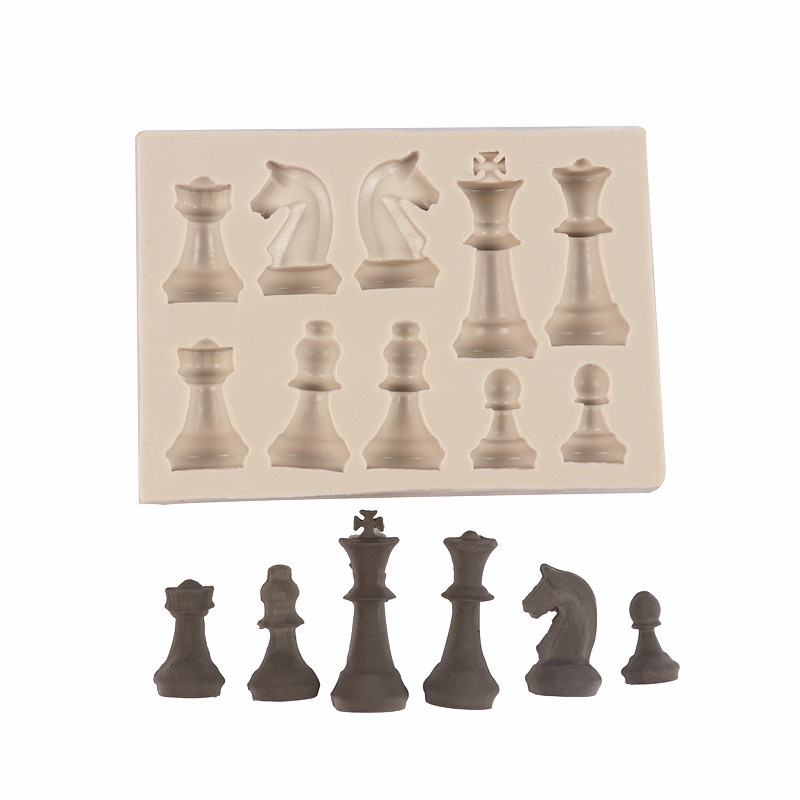 DIY滴胶干佩斯模具国际象棋模具翻糖蛋糕巧克力硅胶模具烘焙工具
