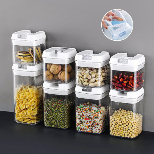 in stock supply sealed cans food grade cereals storage box kitchen snacks dry goods tea plastic storage tank