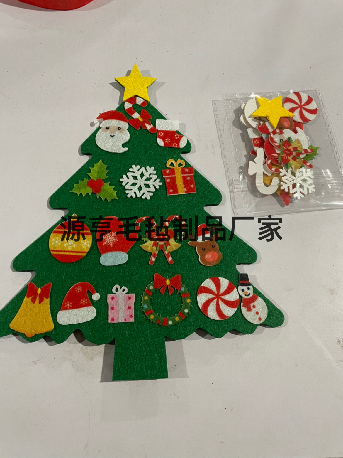 12 件毛毡圣诞树和雪人手工工艺圣诞礼物 DIY 毛毡装饰套装