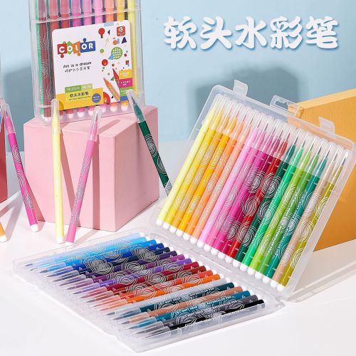 Soft Head Watercolor Pen Set Children‘s Painting Brush Graffiti Pen Office Supplies DIY Creative Gifts Wholesale Direct Sale