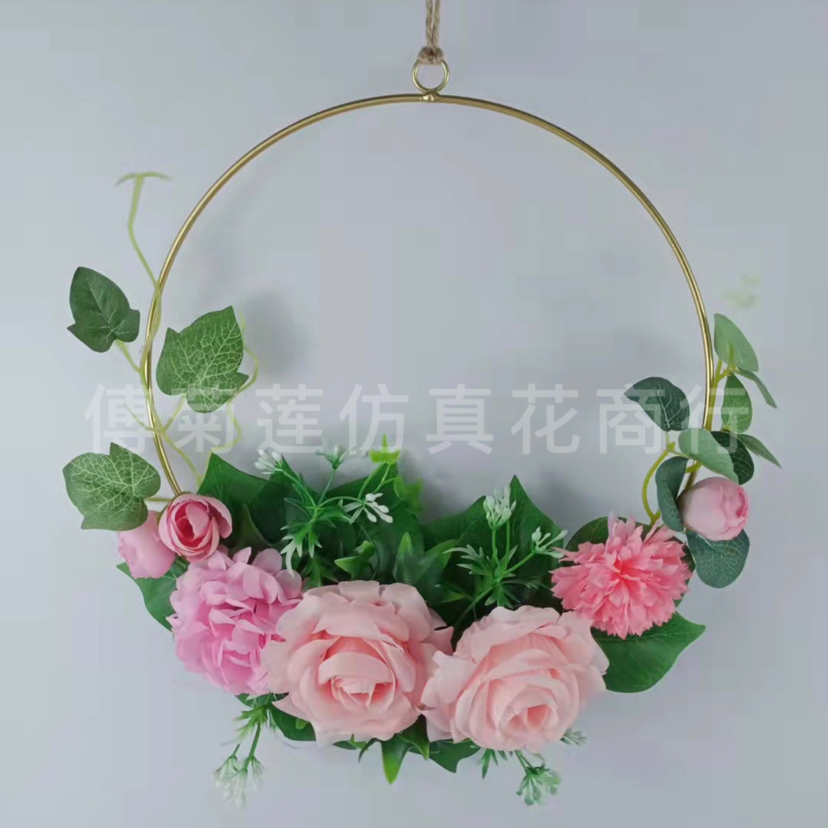 北欧创意墙面挂饰ins风铁艺墙壁吊饰仿真花家居挂件墙上装饰壁挂