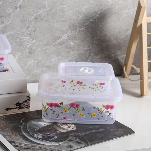 household plastic refrigerator storage box rectangular sealed food preservation box student outdoor picnic lunch box