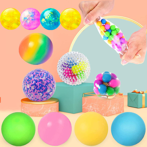 new water ball vent rainbow seven-color beads decompression vent ball decompression pinch toy factory wholesale