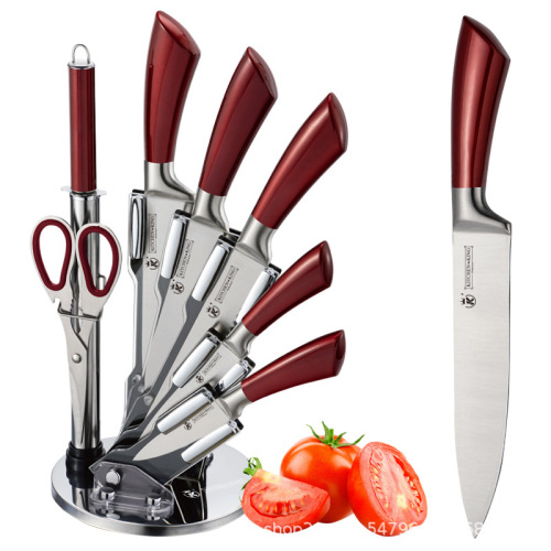 Foreign Trade Knife Set Kitchen Stainless Steel Chef Knife Hollow Handle Knife Set 8-Piece Set Combination Gift Knife Set in Stock