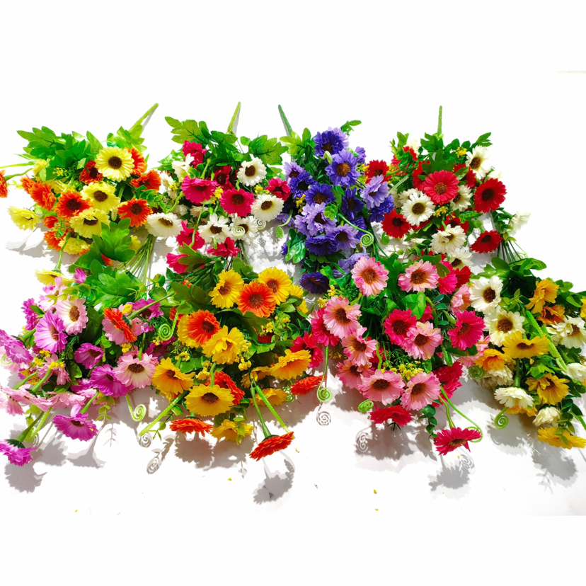 仿真花束小雏菊 绢花假花 田园家居婚庆装饰花跳兰菊洋甘菊小把花