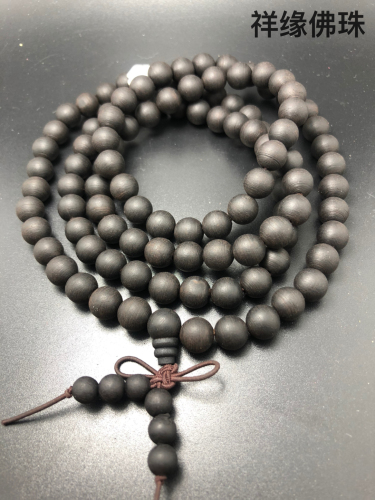 Vietnam Water Agilawood 108*0.8 Beads， Buddha Beads