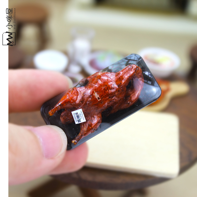 52DOLLHOUSE 跨境微缩食玩场景模型 娃娃屋配件 迷你烧鸭烧鸡