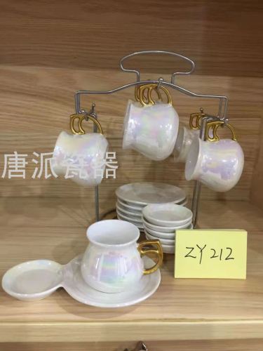 coffee set ceramic coffee cup saucer coffee spoon ceramic cup water cup six cups saucer thermos teapot tea set flower tea cup