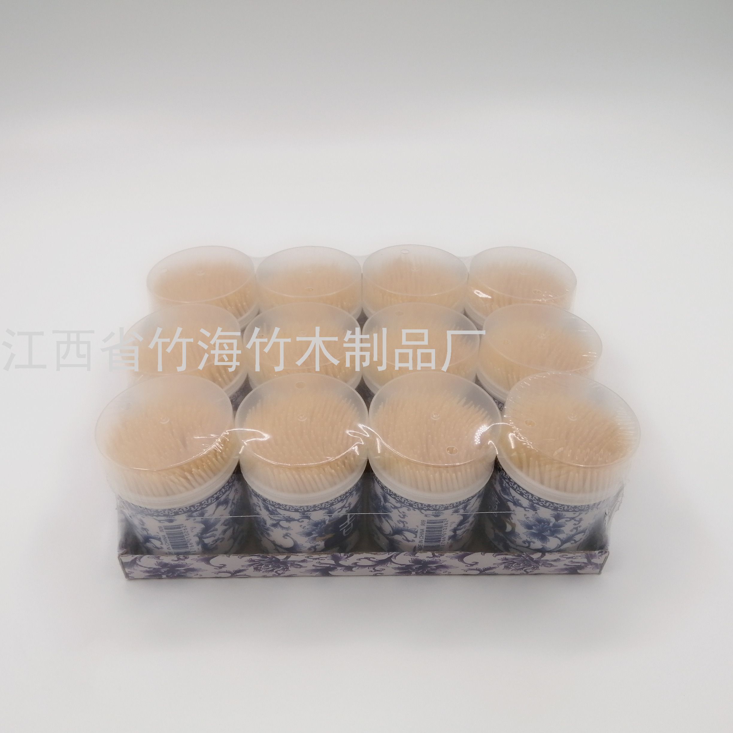 新品青花瓶造型 双头牙签塑料瓶装家庭竹牙签 旅行便携装厂家直销