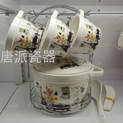 jingdezhen ceramic soup pot binaural soup pot noodle cup fresh bowl storage tank casserole electric soup pot new