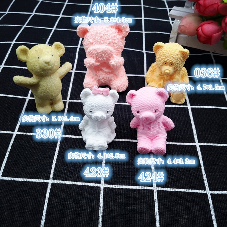 3D立体冰熊翻糖模具情侣熊蛋糕硅胶模具沙皮狗口水猪慕斯蛋糕模具