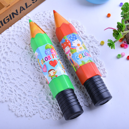 Rocket Barrel Color Pencil 12 Color Pencil Painting Child Drawing Strange Packaging Factory Wholesale