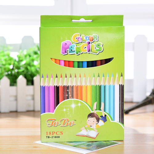 18 Colors Colored Pencil Set Boxed Wooden Color Pencil Art Student Painting Sketch Office Supplies Wholesale