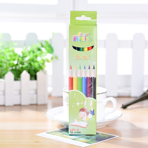 New 6 Color Pencil 2.65 Intermediate Core Children‘s Drawing Pencil Color Boxed Stationery Store Supply Wholesale 