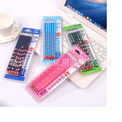 Groove Pencil Beginner Triangle Pole Pencil Correct Grip Position Primary School Student HB Pencil Plastic Seal