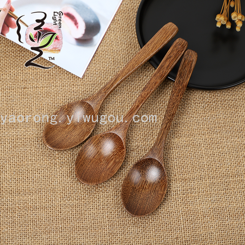 鸡翅木仿不锈钢匙 调羹18*4CM 木汤匙 家用调羹蜂蜜匙  咖啡勺