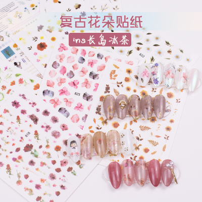 Ice Flower Small Floral Series Vintage Flower Stickers Nail Stickers Nail Stickers