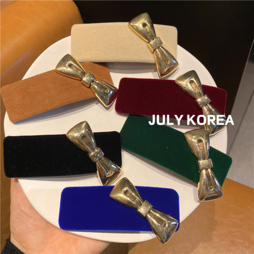 korean velvet metal barrettes all-match handmade clip girl bang side clip temperament headwear internet celebrity bb clip hair accessories