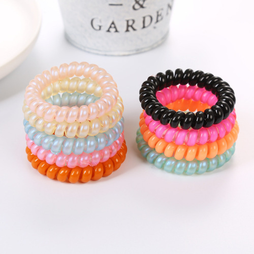 Japanese and Korean Simple Candy Ice Cream Color Hair Ring Key Card Head Rope Tie Hair Non-Slip Big Ring Phone Line Hair Ring