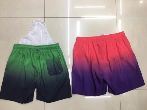 men double color matching interior net m-3xl beach pants