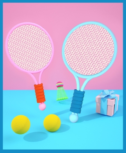 Children‘s Badminton Racket Parent-Child Interaction Boys and Girls Sports Racket Set 2-3 Years Old 4 Baby Indoor Tennis Toys