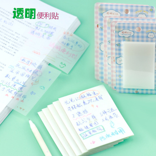 ins simple pet internet celebrity transparent note-free student notes can be torn and glue is convenient n times post in stock wholesale