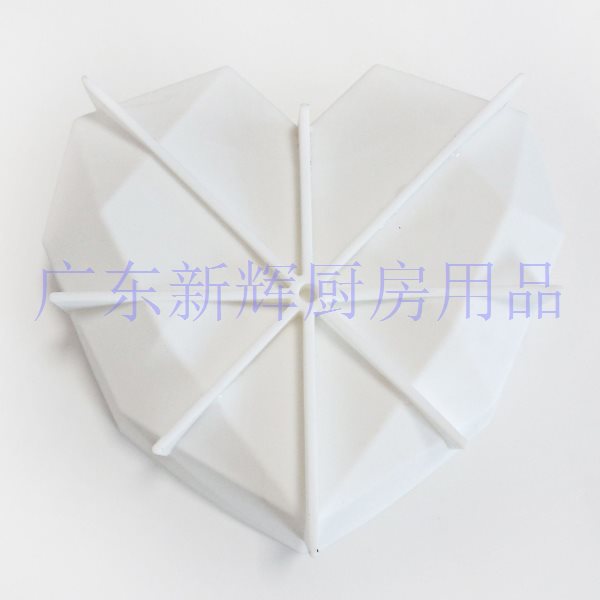 跨境热销 硅胶蛋糕模单孔钻石爱心形烘焙慕斯巧克力布丁果冻模具