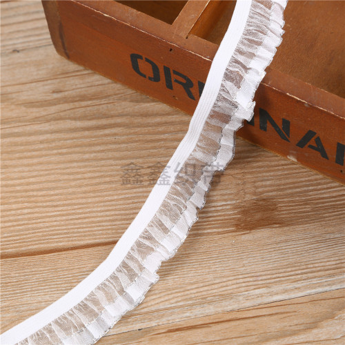 2.5cm white uniteral ribbon snow yarn tree fungus-like cework estic estic band wedding clothing textile accessories ribbon