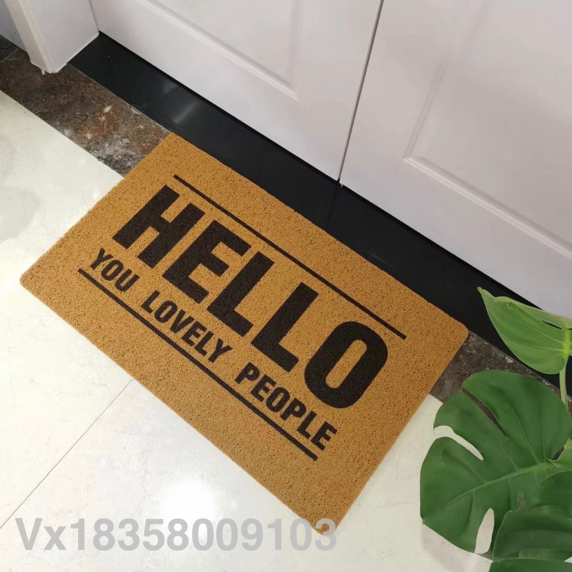 新款加厚pvc喷印地垫棕色拉丝垫防滑地毯广告垫
