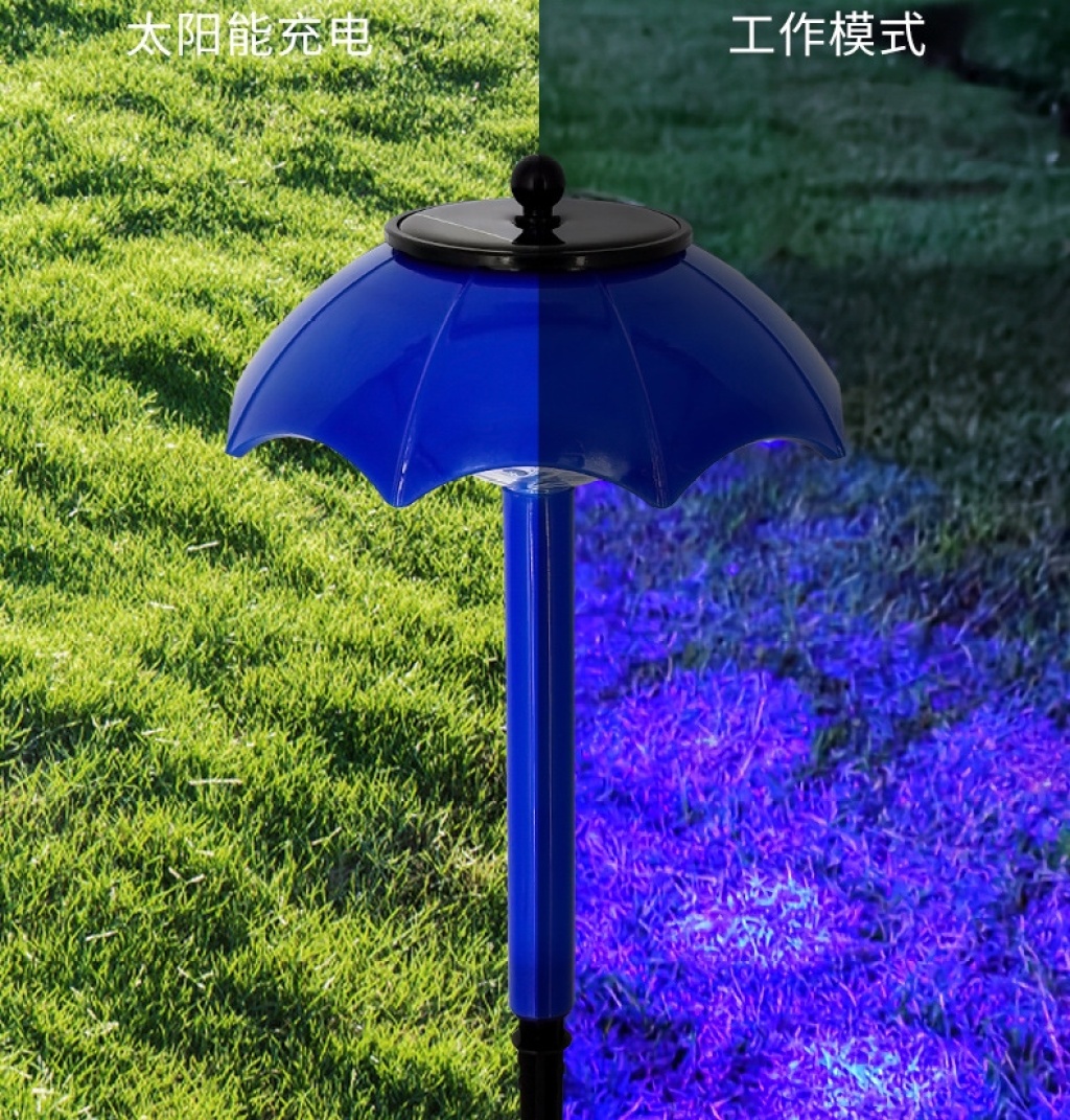新太阳能草坪伞灯LED彩光渐变闪烁户外草坪灯庭院花园插地灯景观详情3
