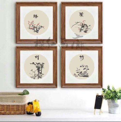 new chinese style plum orchid bamboo chrysanthemum living room sofa background framed decorative painting restaurant wall hanging painting study ink painting traditional chinese painting