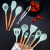 12-Piece Silicone Kitchenware with Wooden Handle Cooking Spoon and Shovel Non-Stick Spatula Silicone 12-Piece Set