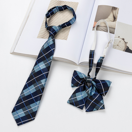 JK Tie Set College Style Student School Uniform Shirt Bow Tie Female Plaid Tie-Free Male Japanese Uniform Bow Tie